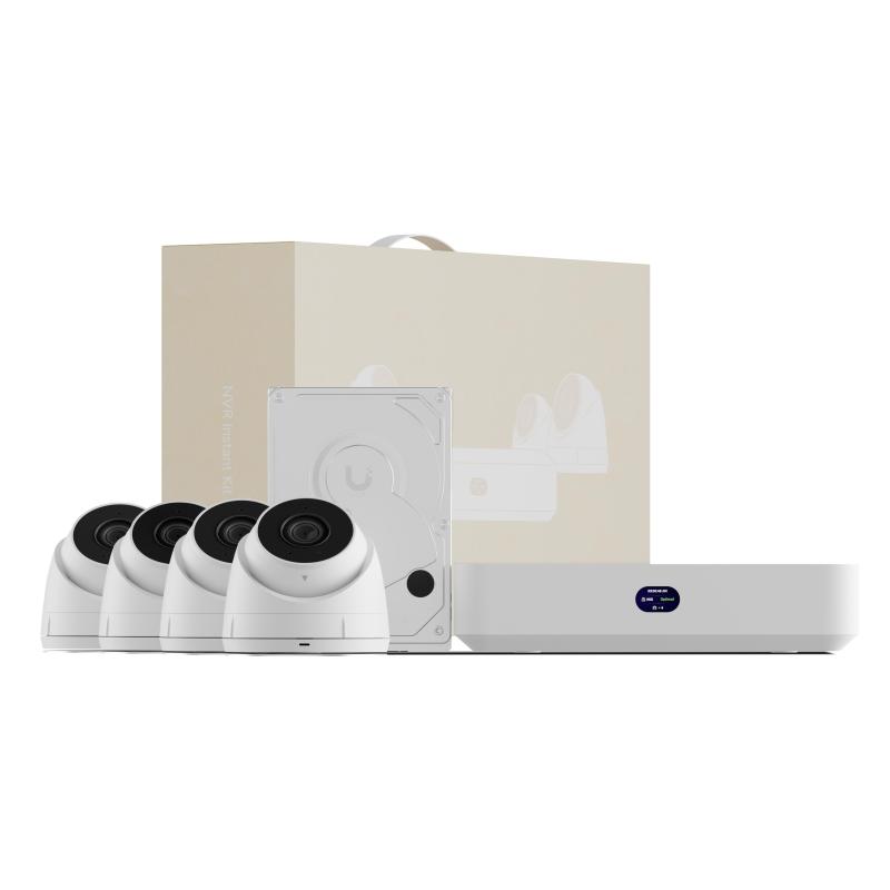 Kit nvr protect compatto ubiquiti unvr-instant-kit include 1 unvr + 4 uvg-g5-turret-ultra +1 hdd 1tb