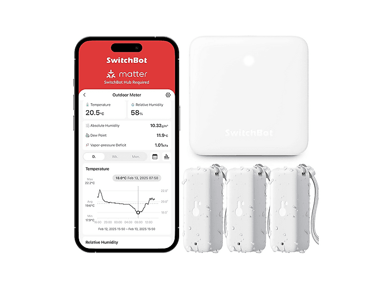 Kit Thermo-igrometro SWITCHBOT Hub Mini + 3 Igrometro