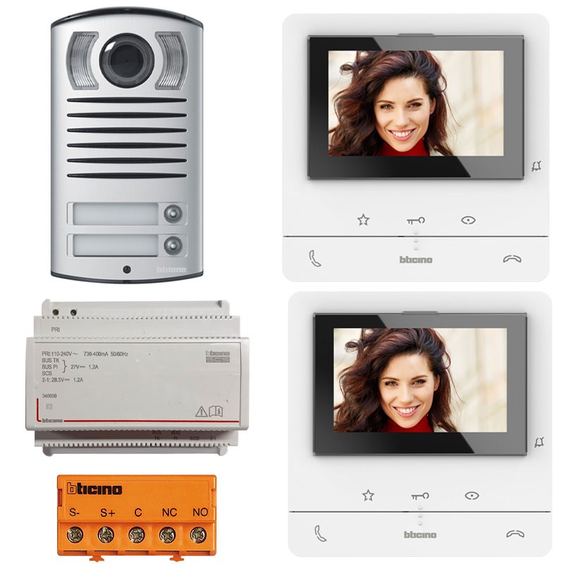 Kit Videocitofono Bticino Classe100 V16b 2 Fili Bifamiliare 364622