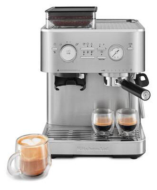 KitcheAaid Macchina per Caffè Espresso semi-automatica con macinacaffè 5kes6551esx Acciaio