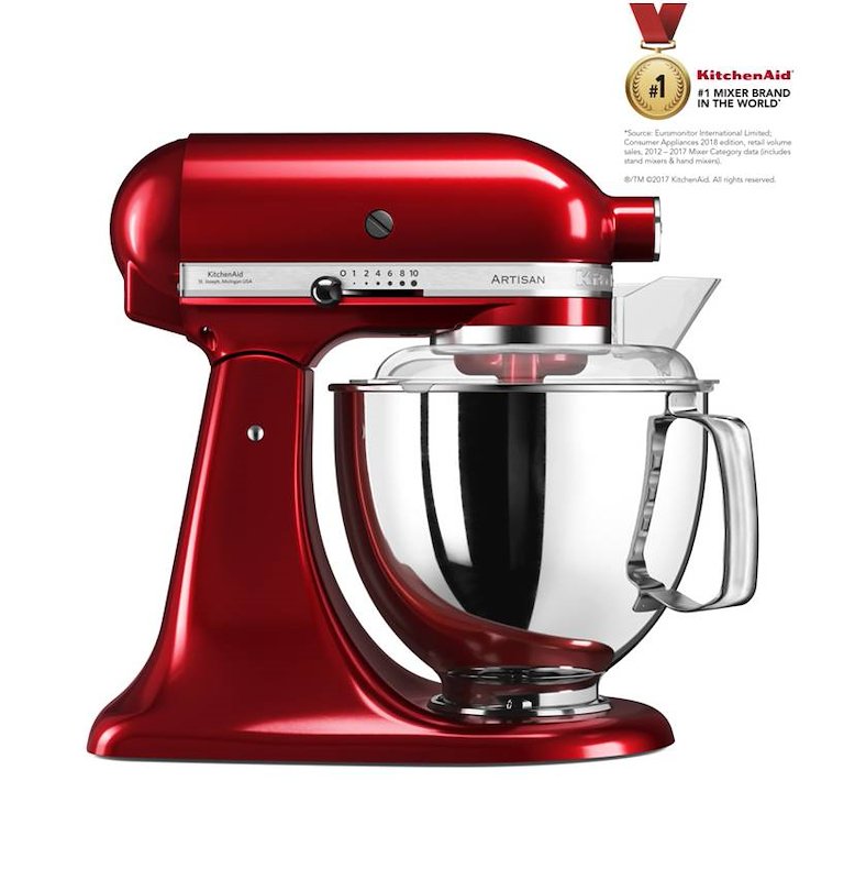 KITCHENAID 5KSM175PSECA IMPASTATRICE PLANETARIA, 300 W, capacità ciotola 4,7 l, Rosso Mela Metallizzato