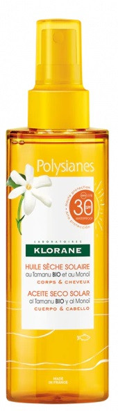Klorane Polysianes Olio Secco Solare SPF 30 Corpo e Capelli 200 ml
