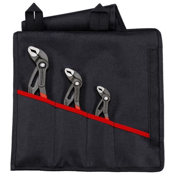 Knipex 00 19 55 S8 Cobra Set Pinze 3 pezzi per tubi e dadi 125 180 250 mm con borsa colore Rosso