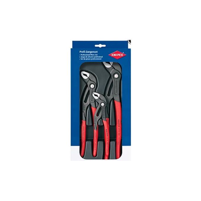 Knipex 00 20 09 V02 Cobra Set Pinze Regolabili 3 pezzi 180 250 300 mm per Tubi e Dadi colore Grigio