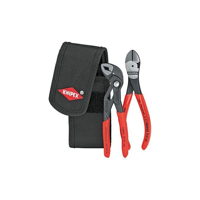 KNIPEX 00 20 72 V02 Mini set di pinze in marsupio portautensili con pinza regolabile Cobra 150 mm e tronchese laterale 160 mm colore Rosso-Nero KNIPEX 00 20 72 V02 Mini set di pinze in marsupio portautensili con pinza regolabile Cobra 150 mm e tronchese laterale 160 mm colore Rosso-Nero
