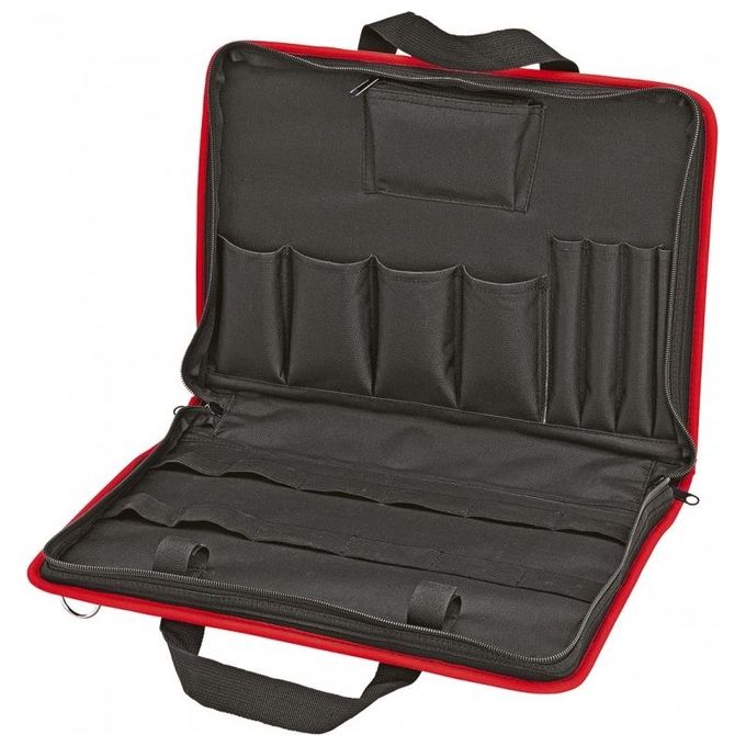 KNIPEX 00 21 11 LE Borsa portautensili Compact con 8 tasche e 7 asole portautensili in poliestere resistente colore Nero