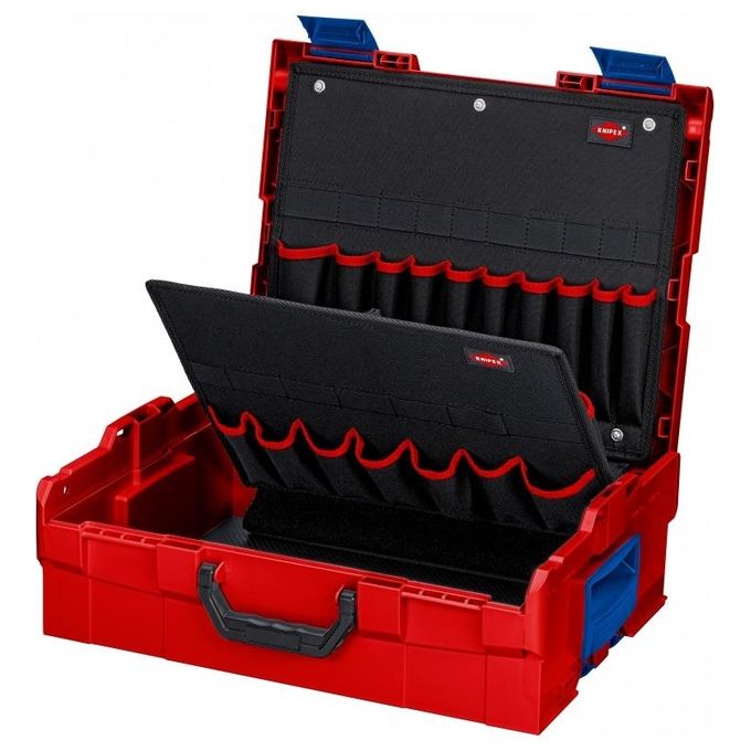 KNIPEX 00 21 19 LB L-BOXX Valigia Porta Attrezzi Vuota in ABS Antiurto con Suddivisione Interna Flessibile e Sistema di Aggancio Multiplo colore Nero Rosso
