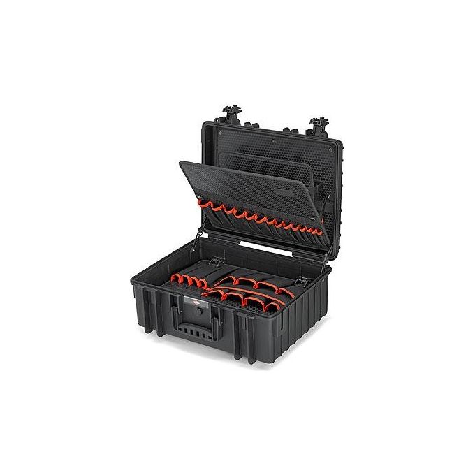 KNIPEX 00 21 36 LE Valigia portautensili Robust34 in polipropilene antiurto impermeabile antipolvere con valvola compensazione pressione colore Nero