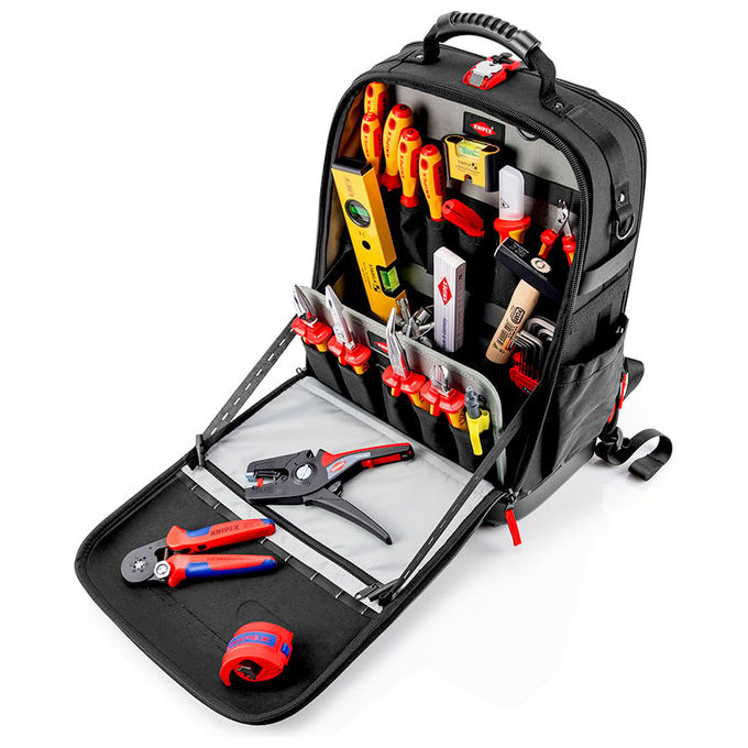Knipex 00 21 50 E Zaino porta attrezzi Modular X18 22 pezzi con utensili elettrici VDE colore Nero Knipex 00 21 50 E Zaino porta attrezzi Modular X18 22 pezzi con utensili elettrici VDE colore Nero
