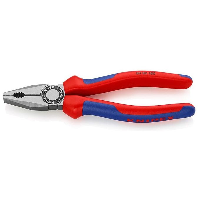Knipex 03 02 180 Pinza Universale 180 mm acciaio manici bicomponente DIN ISO 5746 colore Blu Rosso