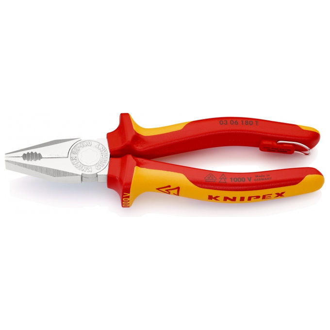 Knipex 03 06 180 T Pinze diagonali con manici isolati fino a 1000V AC 180 mm colore Rosso Giallo