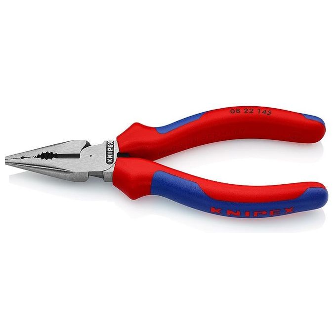 Knipex 08 22 145 Pinze a becco lungo Lunghezza 145 mm Impugnatura Multicomponente colore Blu-Rosso Knipex 08 22 145 Pinze a becco lungo Lunghezza 145 mm Impugnatura Multicomponente colore Blu-Rosso