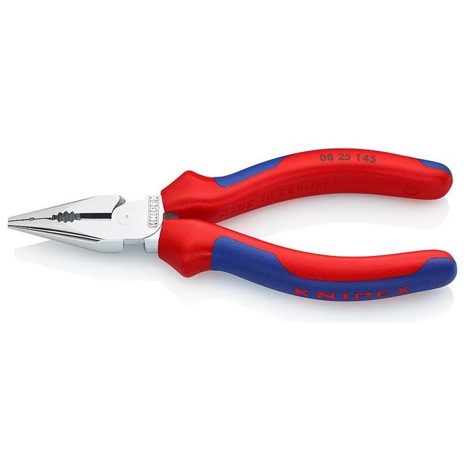 Knipex 08 25 145 Pinza Universale a Becco Lungo acciaio speciale forgiato manico bicomponente 145 mm colore Blu Rosso