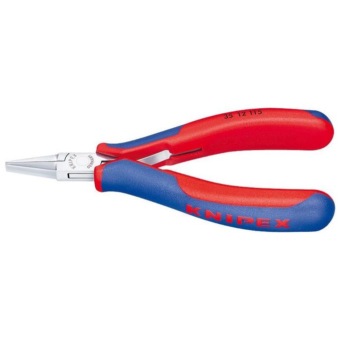 KNIPEX 35 12 115 Pinza speciale per elettronica con cerniera passante impugnature multicomponente becchi lisci rettificati lunghezza 115 mm colore Nero