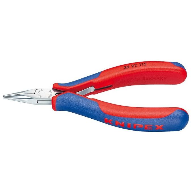 Knipex 35 22 115 Pinza Speciale per Elettronica con Cerniera Passante Becchi Mezzototondi Impugnature Multicomponente 115 mm