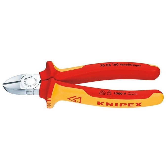Knipex 70 06 125 Tronchese Laterale Isolato 1000 V Manici Bicomponente Arancione Rosso