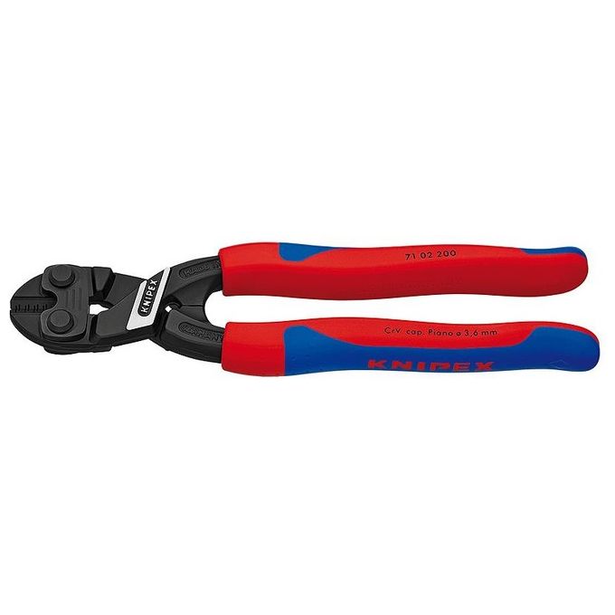Knipex 71 02 200 CoBolt Tronchese a Doppia Leva Tagliabulloni 200mm Acciaio Cromo-Vanadio colore Rosso Blu
