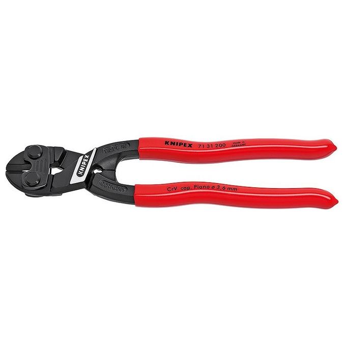 Knipex 71 31 200 CoBolt Pinze per tagliabulloni a doppia leva Acciaio al cromo vanadio Lunghezza 200 mm Peso 330 g colore Rosso