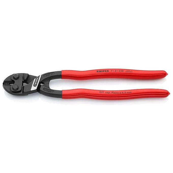 Knipex 71 31 250 CoBolt XL Tronchesi a Doppia Leva 250 mm acciaio cromo-vanadio 64 HRC colore Rosso