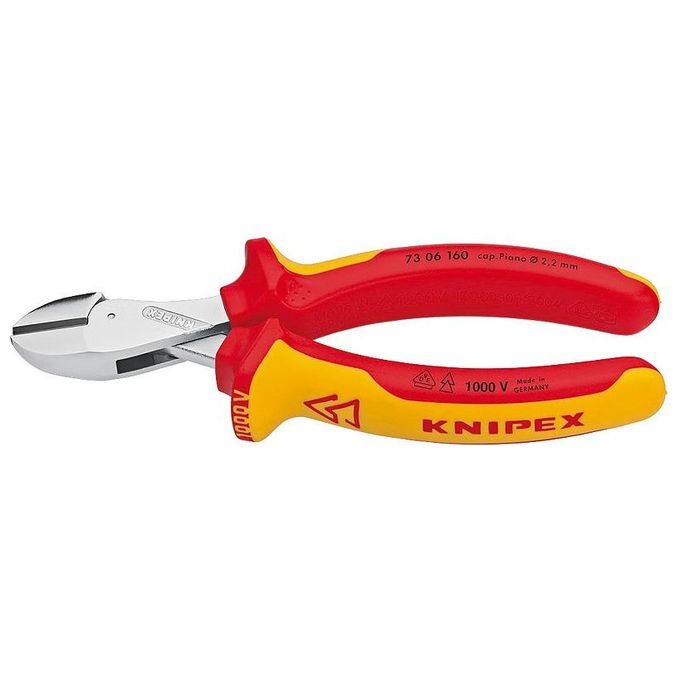 KNIPEX 73 06 160 X-Cut Tronchese Laterale Compatto con Isolamento VDE 1000 V Impugnature Bicomponente Rosso Arancione colore Rosso Arancione