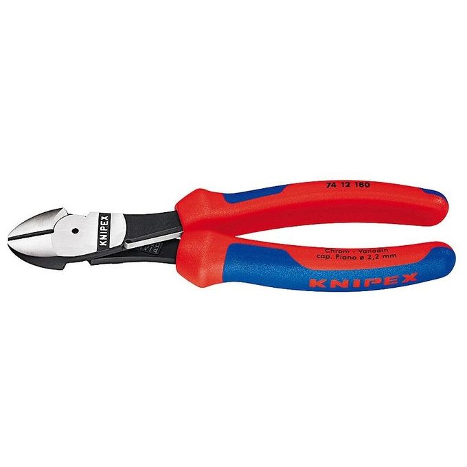Knipex 74 12 180 Pinze diagonali Acciaio al cromo vanadio Lunghezza 180 mm colore Blu Rosso Knipex 74 12 180 Pinze diagonali Acciaio al cromo vanadio Lunghezza 180 mm colore Blu Rosso