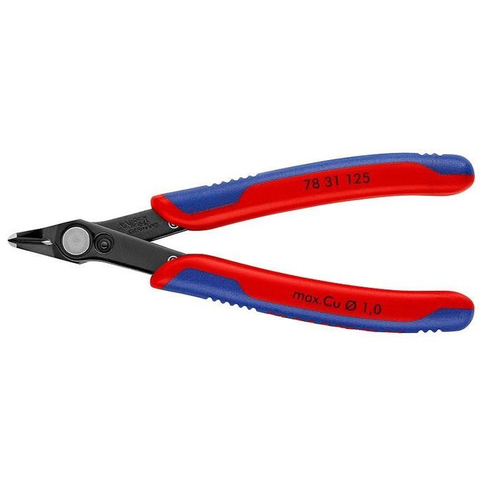Knipex 78 31 125 Electronic Super Knips Tronchese di Precisione per Elettronica 125 mm Testa Stretta Impugnature Multicomponente