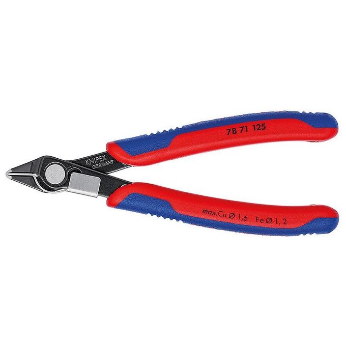 KNIPEX 78 71 125 Electronic Super Knips Pinza per Elettronica e Meccanica Fine con Impugnature Multicomponente Lunghezza 125 mm colore Nero