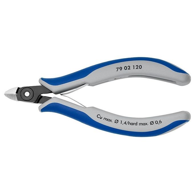 KNIPEX 79 02 120 Tronchese laterale di precisione per elettronica impugnature multicomponente lunghezza 120 mm colore Nero