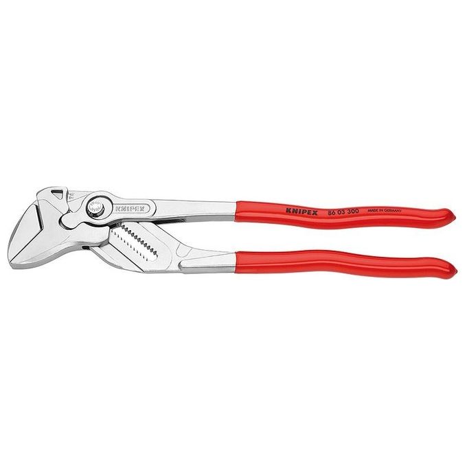 Knipex 86 03 300 Pinza Chiave 300 mm apertura 68 mm 24 regolazioni acciaio cromo vanadio manico resina sintetica colore Rosso Knipex 86 03 300 Pinza Chiave 300 mm apertura 68 mm 24 regolazioni acciaio cromo vanadio manico resina sintetica colore Rosso