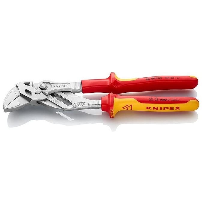 KNIPEX 86 06 250 Chiave a pinza isolata VDE 52 mm 19 posizioni colore Rosso-Giallo