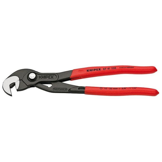Knipex 87 41 250 Pinza Chiave Regolabile Tucano Apertura Max 32 mm Acciaio al Cromo Vanadio Manici Rivestiti Antiscivolo colore Nero Rosso Knipex 87 41 250 Pinza Chiave Regolabile Tucano Apertura Max 32 mm Acciaio al Cromo Vanadio Manici Rivestiti Antiscivolo colore Nero Rosso