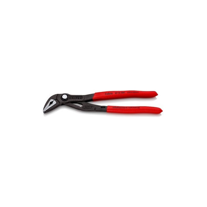 Knipex 87 51 250 SB Pinze per sifone Diametro massimo tubo 3 2 cm Dimensione massima dado 3 4 cm Numero posizioni 19 Materiale manico Plastica colore Rosso Knipex 87 51 250 SB Pinze per sifone Diametro massimo tubo 3 2 cm Dimensione massima dado 3 4 cm Numero posizioni 19 Materiale manico Plastica colore Rosso