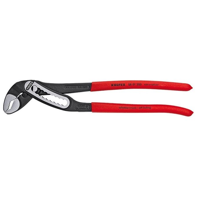 KNIPEX 88 01 300 Pinza regolabile per tubi e dadi Alligator autoserrante con 9 regolazioni capacita' 70 mm manici rivestiti in resina sintetica antiscivolo colore Nero KNIPEX 88 01 300 Pinza regolabile per tubi e dadi Alligator autoserrante con 9 regolazioni capacita' 70 mm manici rivestiti in resina sintetica antiscivolo colore Nero