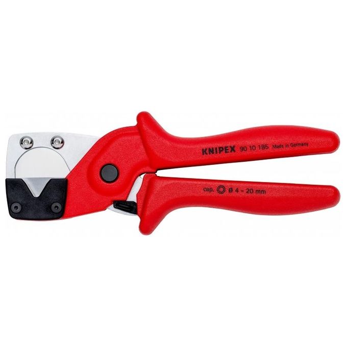 Knipex 90 10 185 Tagliatubi per Tubi Flessibili e Multistrato Diametro di Taglio da 4 a 20 mm Lama in Acciaio Speciale Temperato ad Olio Impugnatura Ergonomica in Plastica Rinforzata con Fibra di Vetro colore Rosso