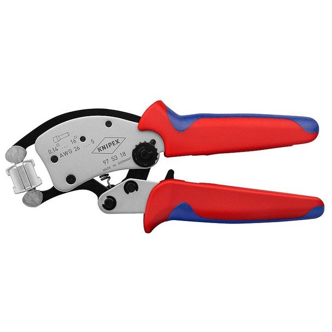 KNIPEX 97 53 19 Twistor16 Pinza Crimpatrice Automatica per Terminali a Bussola con Testa Girevole 360° Capacita' 0,14 – 16 mm² colore Cromata