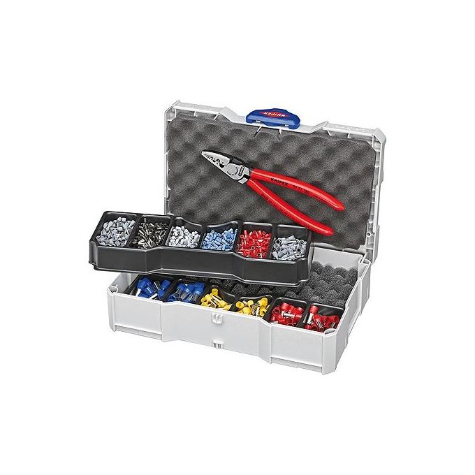 Knipex 97 90 06 Assortimento di Capicorda con Pinza Crimpatrice 1191 pezzi Intervallo 0,5 - 16 mm² in TANOS MINI-systainer colore Rosso