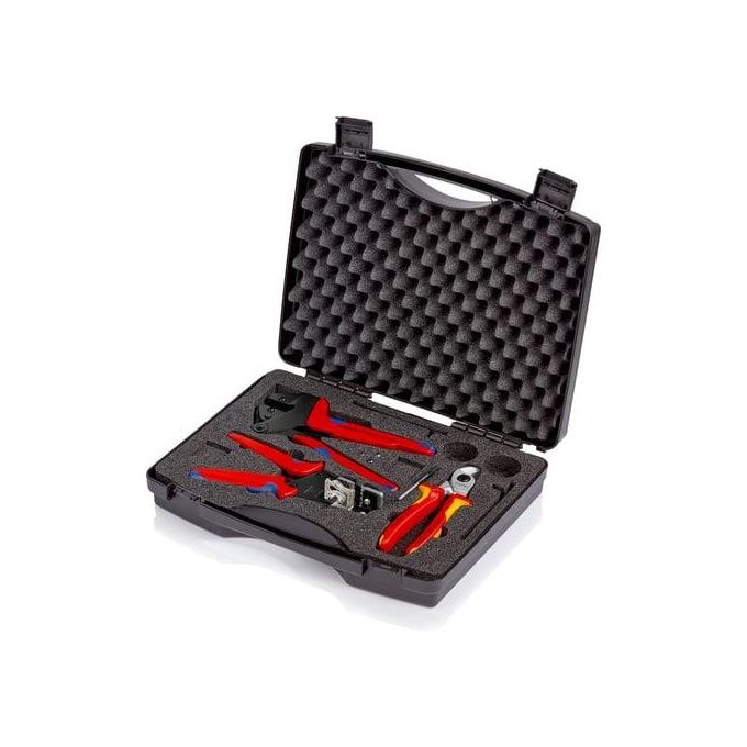 Knipex 97 91 01 Valigia Portautensili per Fotovoltaico con Inserto in Schiuma Sagomato e 3 Attrezzi Professionali colore Nero Knipex 97 91 01 Valigia Portautensili per Fotovoltaico con Inserto in Schiuma Sagomato e 3 Attrezzi Professionali colore Nero