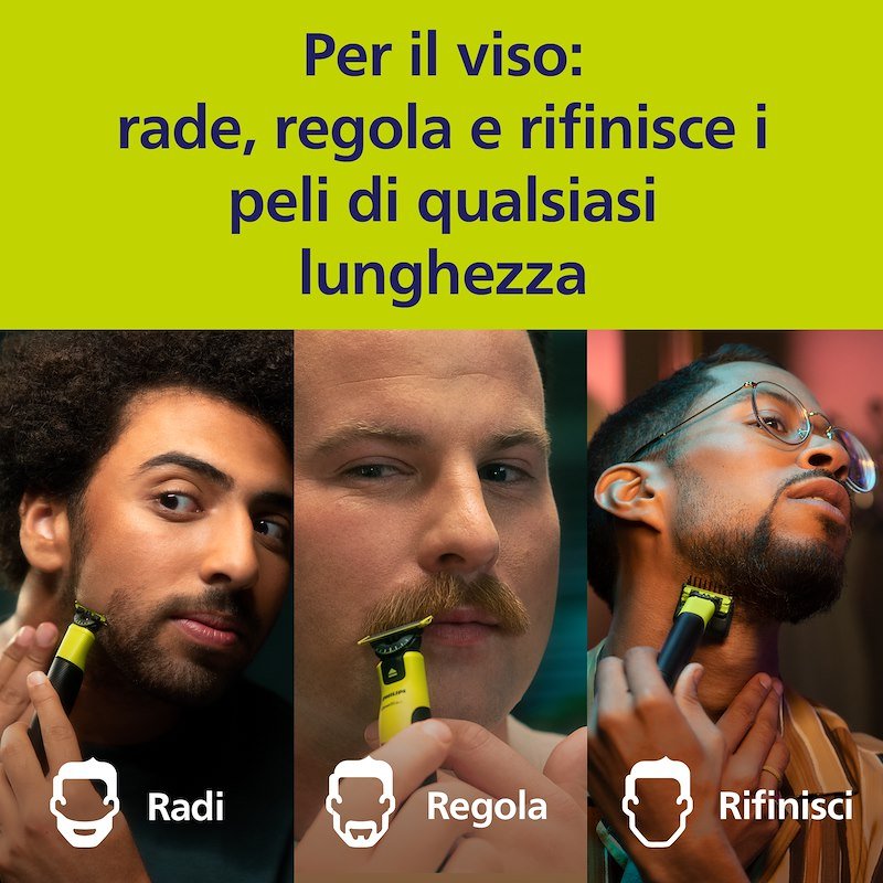 LAME RASOIO PHILIPS OneBlade QP420/50, Compatibile con QP25xx, QP26xx, QP27XX, QP28XX; Pro QP6504, QP653x, QP654x, QP665x.