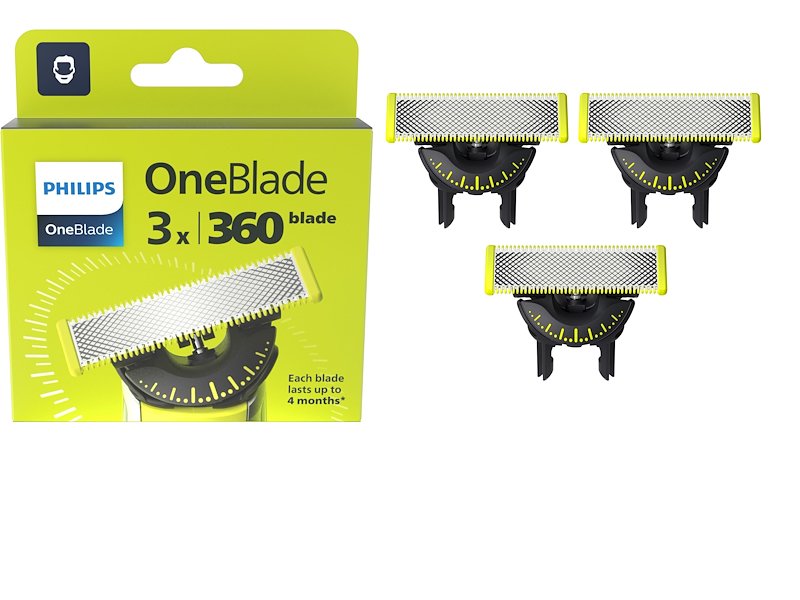 LAME RASOIO PHILIPS OneBlade QP430/50, Compatibile con (QP25xx, QP26xx, QP27XX, QP28XX), Pro (QP6504, QP653x, QP654x, QP665x) eccetto QP1XXX, QI1XXX, QP652x, QP651x, QP662x, QP6505.