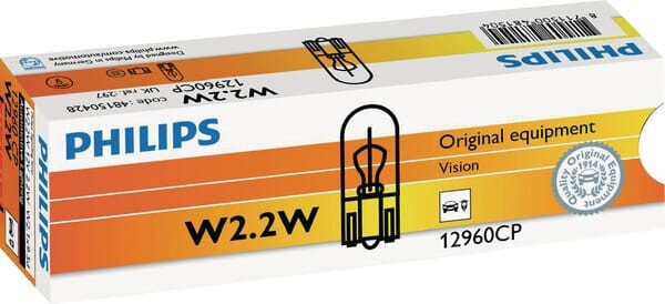 Lamp 12v 2,2w W2,2w W2.1x9,5d Philips Gl12960cp Lamp 12v 2,2w W2,2w W2.1x9,5d Philips Gl12960cp