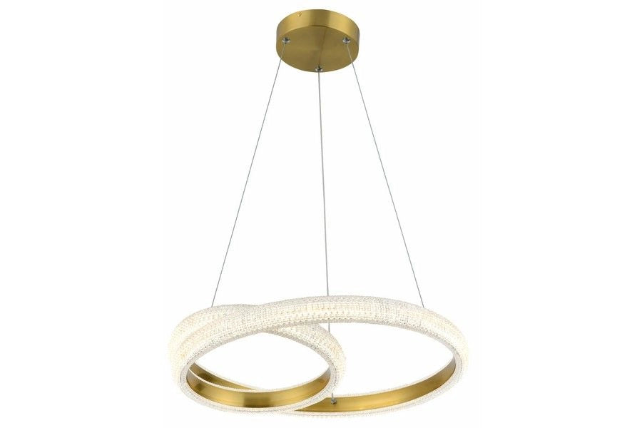 Lampada a sospensione glamour oro cristalli LED 36W Lampada a sospensione glamour oro cristalli LED 36W