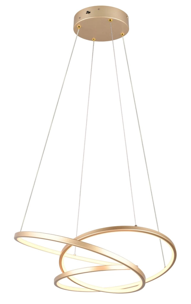 Lampada a sospensione LED Darvin Trio oro 34W dimmer Lampada a sospensione LED Darvin Trio oro 34W dimmer