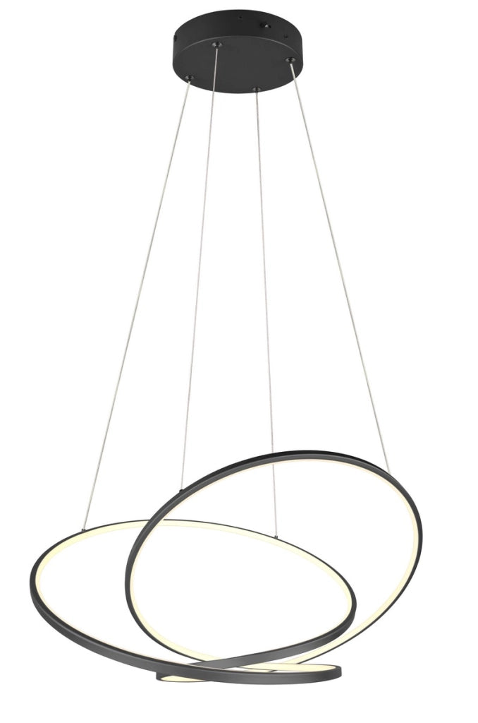 Lampada a sospensione moderna nera LED 52W CCT Darvin Trio Lampada a sospensione moderna nera LED 52W CCT Darvin Trio