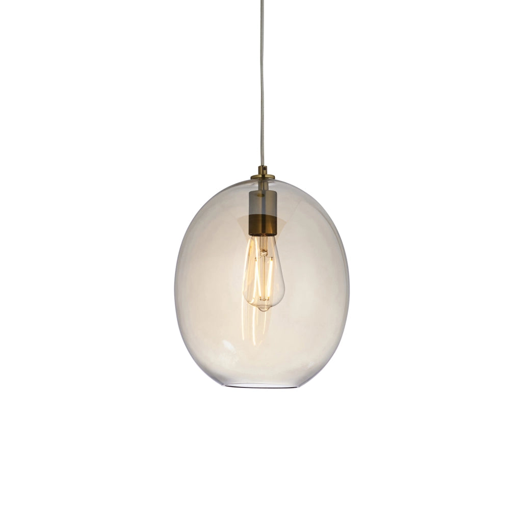 Lampada a sospensione ovale vetro champagne E27 Endon Lampada a sospensione ovale vetro champagne E27 Endon