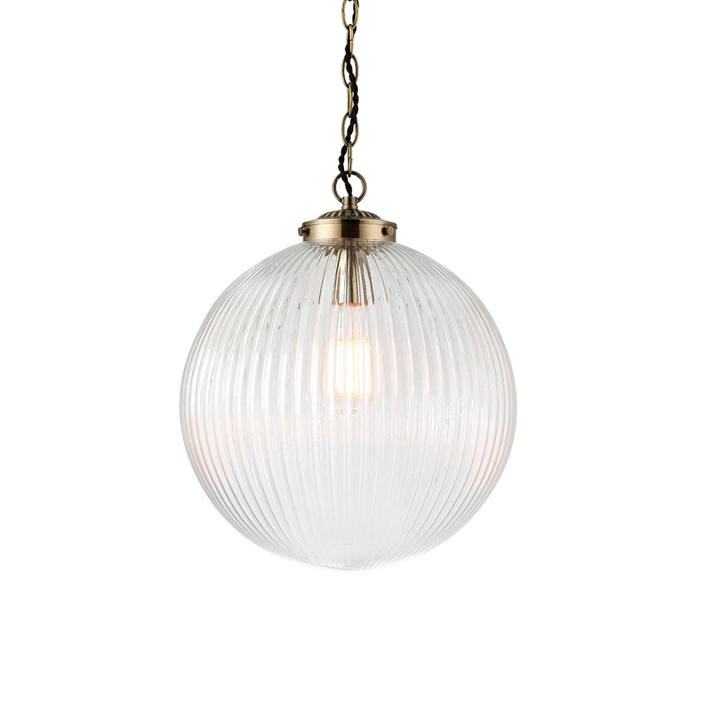 Lampada a sospensione retro ottone anticato vetro Ø35 E27 Lampada a sospensione retro ottone anticato vetro Ø35 E27