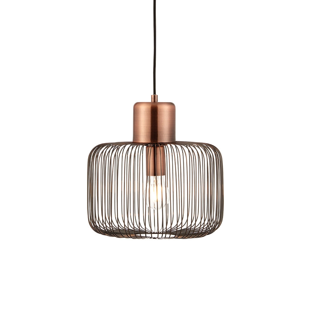Lampada a sospensione retro rame antico E27 Nicola Endon Lampada a sospensione retro rame antico E27 Nicola Endon