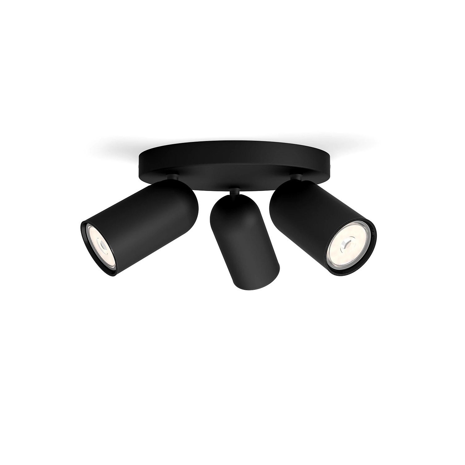 Lampada Da Soffitto Con Tre Faretti Pongee Nero