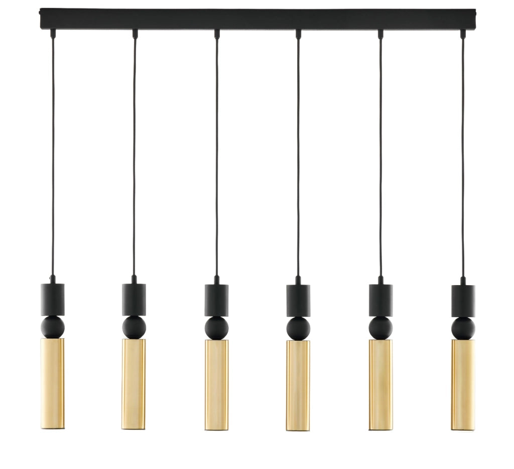 Lampada sospensione ALAS Jupiter 90cm nero-oro 6xGU10 Lampada sospensione ALAS Jupiter 90cm nero-oro 6xGU10