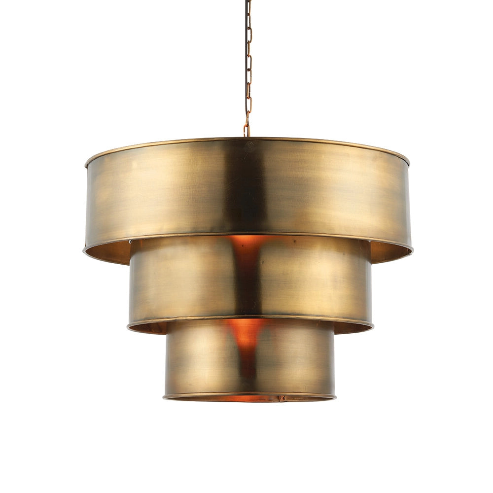 Lampada sospensione industriale ottone 3 cilindri E27 Endon Lampada sospensione industriale ottone 3 cilindri E27 Endon