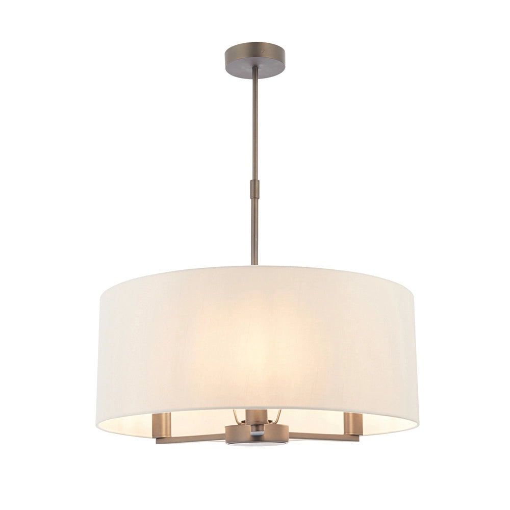 Lampadario 3 luci bronzo antico paralume lino E14 Daley Lampadario 3 luci bronzo antico paralume lino E14 Daley